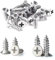 200 pcs Qrity M4 en acier inoxydable vis autotaraudeuses Phillips à tête plate vis bricolage vis à bois (100 PCS M4 x 10 mm, 100 PCS M4 x 12 mm)