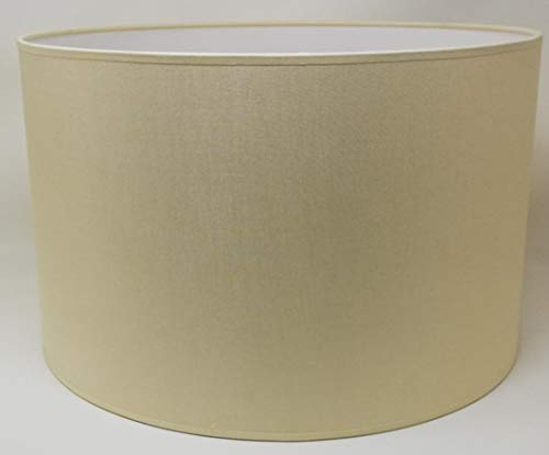 Zylinder Lampenschirm Baumwolle Stoff handgefertigt für Deckenleuchte, Tischleuchte, Stehlampe (Creme, 25 cm Durchmesser 20 cm Höhe)