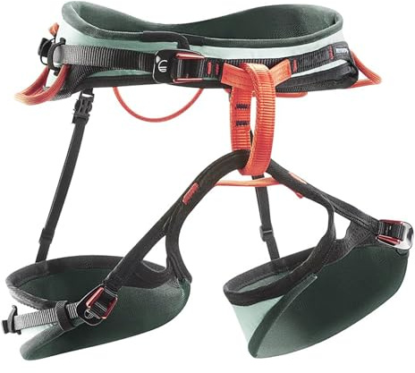 Wild Country Session Women’s Rock Climbing Harness - Adjustable Harness for Sport & Trad Climbing - Aquifer/Orange - Medium