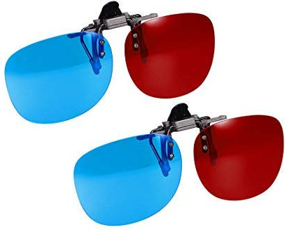 N/A Anaglyphe 3D Clip-on Brille für 3D-Filme, bedruckt, Fernseher, Anaglyphe, Fotos, 2 Stück