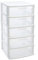 Acan Tradineur - Cajonera de ordenación Sena con 5 cajones opacos, plástico, torre de almacenaje multiusos, hogar, 81 x 40 x 39 cm, blanco