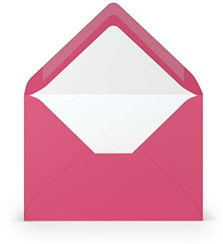 PAPERADO 25 Briefumschläge Fuchsia gerippt Magenta Pink - 100 g/m² Kuvert Ohne Fenster 11,4 x 16,2 cm - Umschläge mit Nassklebung spitze Klappe