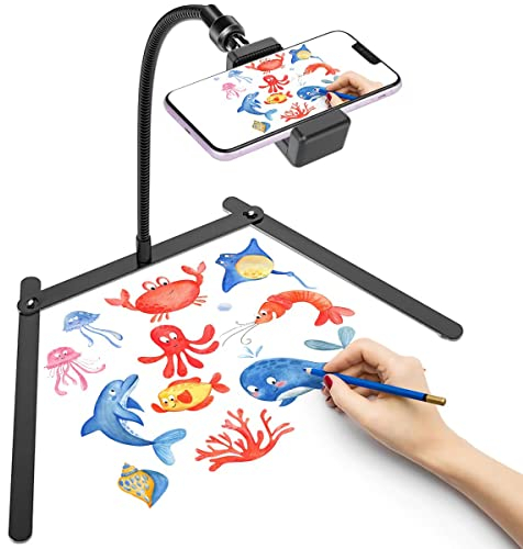 Cellphone Stand,Overhead Phone Mount,Table Top Teaching Online Stand for Live Streaming and Online Video and Food Crafting Demo Drawing Sketching Recording(