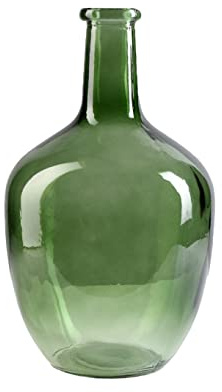 Serene Spaces Living, Vaso in vetro a collo di bottiglia verde oliva, elegante vaso da pavimento vintage per composizioni floreali a stelo lungo, diametro 19 cm e altezza 30,5 cm (confezione da 1)
