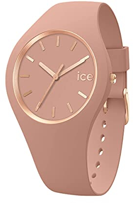 ICE-WATCH - Ice Glam Brushed Clay - Montre Rose pour Femme avec Bracelet en Silicone - 019525 (Small)