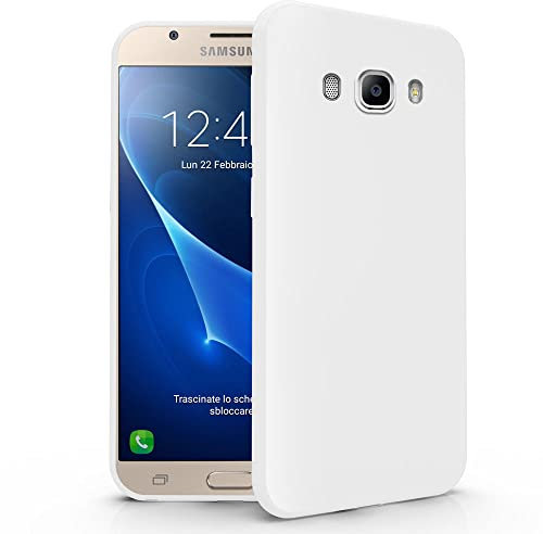 N NEWTOP Cover Compatibile per Samsung Galaxy J5 2016, Custodia TPU SOFT Gel Silicone Ultra Slim Sottile Flessibile Case Posteriore Protettiva (Bianco)