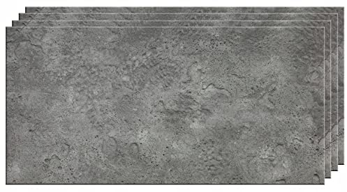 DECCART Wand-Paneele in Betonoptik - Deckenpaneele - Wandverkleidung Deckenverkleidung mit Beton-Imitat - Wandplatten in Grau aus Polystyrol - 100x50 cm - Dunkelgrau - 7014 XL - 4 Stück (2 m²)