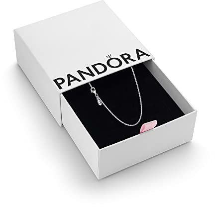 PANDORA Moments Women's Sterling Silver Classic Cable Necklace, 90cm, With Gift Box