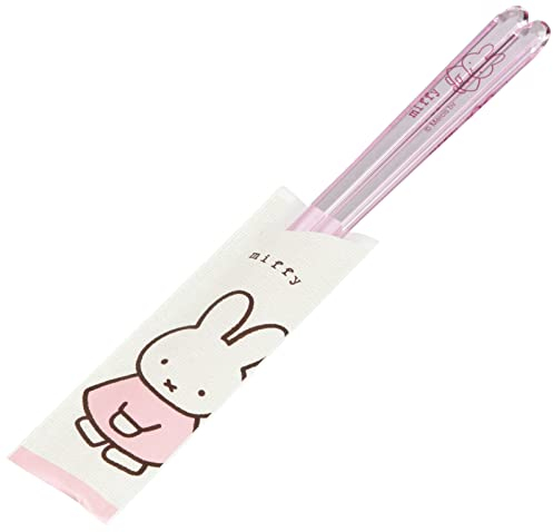 Dick Bruna 490583 Miffy Clear Chopsticks 9.1 inches (23 cm) Miffy Cotton, Light Pink, Made in Japan