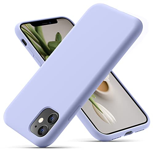 OitiYaa Silikonhülle Entwickelt für iPhone 11 Hülle, Ultradünne Stoßfeste Schutzhülle aus Flüssigsilikon mit weichem, kratzfestem Mikrofaserfutter, 6,1 Zoll, Gewürznelke Lila