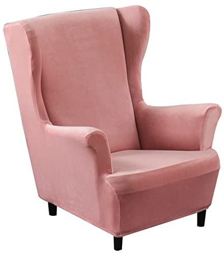 NOPEXTO Ohrensessel-Abdeckung Für Kinder, Samt Ohrensessel Bezug Für Einen Ohrensessel Sesselhusse Kinderzimmer Sofa,Schonbezug Für Kleinkinder (Rosa)