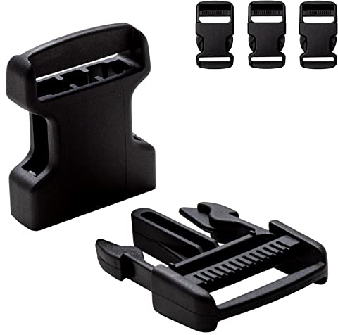 IPEA Fibbie in Plastica per Zaino, Borse, Accessori – 4 pezzi – Made in Italy – Fibbia a Scatto Doppio Laterale per Zaini, Cucito, Borsoni, Abbigliamento – 30 mm