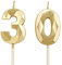 Geburtstagskerzen Zahlen 30，3D Gold Kerzen Geburtstag für Kuchen geburtstagsdeko, Geburtstag Kerzen Zahlen, Geburtstagskerzen Kinder für Partys, Hochzeiten, Firmenfeiern, Jubiläen (Gold, 30)