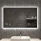 byecold LED Badspiegel Antibeschlag 100x60CM, Beschlagfreier Badezimmerspiegel mit Touchschalter, Wandspiegel Lichtspiegel mit Datum, Smart Mirror & integrierter Wetterstation, Horizontal