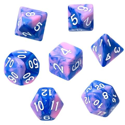 Asmodee, RPG Knochen Set - Bicolor - Blau-Rosa