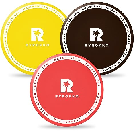 BYROKKO XXL Tan Bundle, Shine Brown Tropical Cream + Shine Brown Watermelon Cream + Shine Brown Chocolate Cream - 3x superschnelle Bräunungscremes für intensive natürliche Bräune