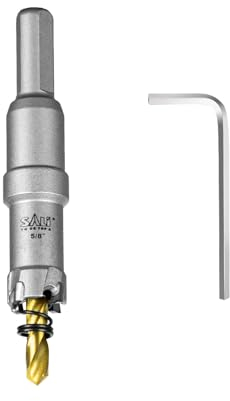 SALI Lochsäge Hartmetall-Bohrer TCT-Metall Lochsäge Bohrer TCT-Bohrer-Lochsägen mit Titanbeschichteter Zentrierbohrer Ideal für Löchern in Edelstahl, Eisen, Legierung, Holz, Kunststoff (Ø 16 mm)