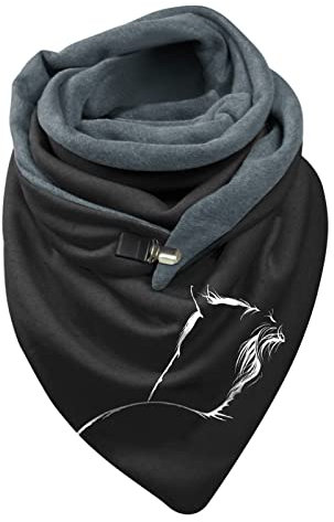 Loop Schal Damen Winter, Dicke Warm Schwarz Halstuch Trachtentuch Quadratisch Einfarbig Winter Winterschal Damenschal Festliche Streifen Weich Kariert Tücher Schal
