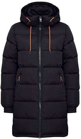 OXMO OXJody Damen Steppmantel Wintermantel Winterjacke Relaxed Fit, Farbe: Black (194007), Größe: 42