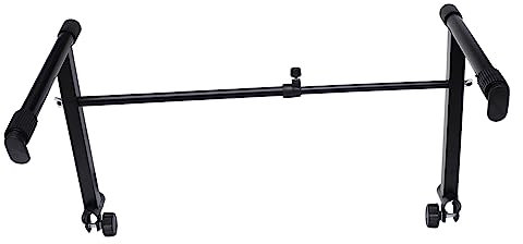 ibasenice Adjustable Electric Organ Stand Double Braced Support Height-adjustable Piano Rack for Keyboard Instruments Black Color Random Style