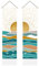 AHANDMAKER 2 Stück Boho Ozean-Sonnenaufgang-Wandteppiche, Ozeanwellen, Wandteppich, Kunst, Sonnenaufgang Auf Dem Meer, Quasten-Wandteppich, Wandbehang Für Zimmer, 13 x 51 Zoll