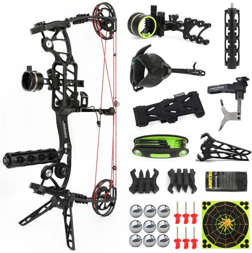 Compound Bogen Kits Dual-use für Pfeile und Stahlkugel 40-70lbs Katapult Jagdbögen Compound Bogen Set für Links/Rechts Hand (Typ 1, 23zoll)