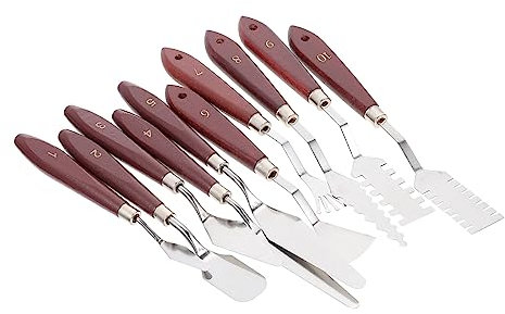 SHINEOFI Espátulas De Inoxidable para Pintura Acrílica Accesorios para Manualidades Mangos