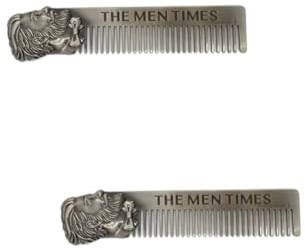 Angoily 2 Stück Bartkamm Aus Edelstahl Im Vintage-stil Mini-taschenkamm Für Schnurrbart Für Männer Bart-styling-bürste Sanfte Kopfhautpflege