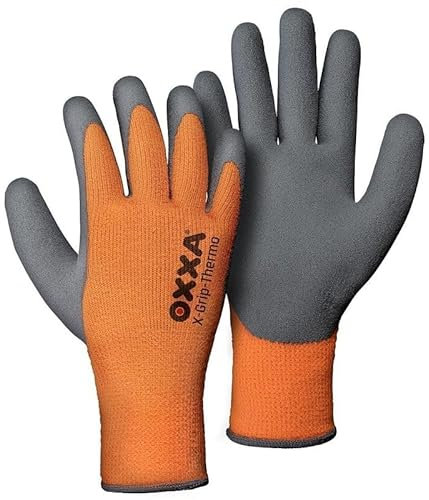 OXXA X-Grip-Thermo 51-850 Handschuh - Paar XL Oxxa - Grau/Orange - Latex/Acryl - Strickmanschette - EN 388:2016