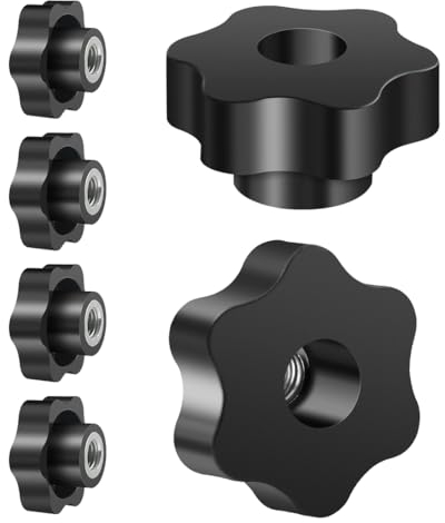 BOUMVID 6 Pezzi M12 50mm Universale Manopole Maniglia Stella Testa Serraggio Dado Dadi Manopola, Manopola di Serraggio con Filettatura Impugnatura Ferro Zincato Zigrinata per Macchine Utensili