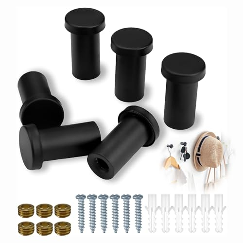 xlwen Garderobenhaken Schwarz,Set Garderobenhaken Edelstahl Schwarz,Kleiderhaken Wand Haken zum Schrauben für Garderobe Küche Badezimmer