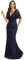 Ever-Pretty Women's Elegant Mermaid Ruffle Sleeve V Neck Shiny Maxi Bridesmaid Dresses Navy Blue 16UK