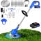 Akku Rasentrimmer mit Akku 21V Freischneider Elektrischer Rasentrimmer Mit Batterien Akku Motorsense Elektro-Trimmer, Garten Rasen Unkraut Trimmer Elektro Trimmer Gartenkantenfräser für Garten, Hof