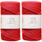 Makromecity 2 Strang Makramee Garn 3mm x 120m Rot Premium Polyester Makramee Schnur Polypropylene Basteln für Wandbehänge Umhängetasche Handtasche Runner Schnullerkette Platzteller