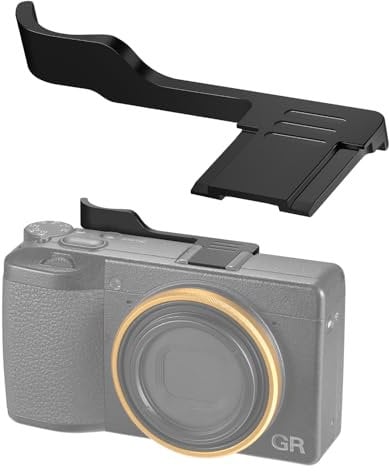 K&F Concept Metal Alloy Hot Shoe Thumbs Up Grip and Screen Protector for Ricoh GR III GR IIIx GR3 GR3x DSLR Camera Hand Grip, Thumbs Up Grips Better Balance & Grip Convenience