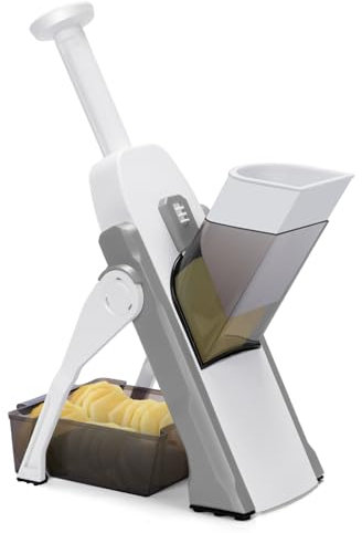 Eukue Mandoline de Cuisine, 4 En 1 Manuelle Coupe Legume Decoupe Legumes, Multifonctions Coupe legumes Coupe LéGumes Lame en Acier Inoxydable, Julienne, Cubes, Fcoupe Patate Frite carotte