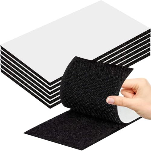 Redamancy 6 Pezzi 10 x 20 cm Feltro Adesivo, Feltro Adesivo Forte per Tessuto, Adesivi Biadesivo Extra Forte, Rettangolo Stretch Adesivo, per Casa, Ufficio, Garage, Nero