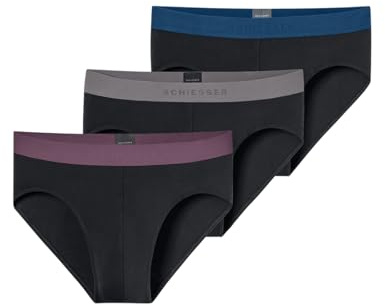 Schiesser Herren 3 Pack Slips Bio Baumwolle Multipack - 95/5 Organic