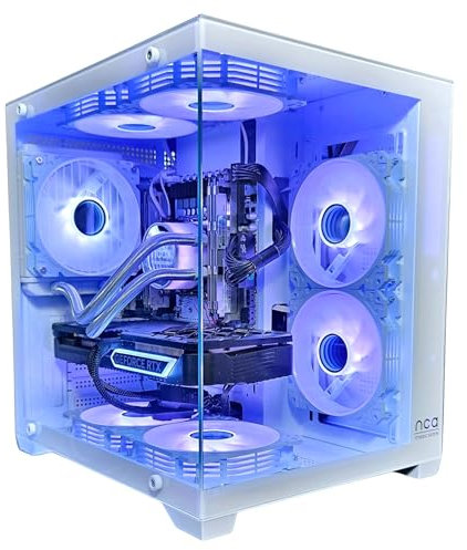 Gaming PC White | GeForce RTX 3050 | Intel 10 Core | RGB Lüfter mit Fernbedienung | Wasserkühlung | SSD | Windows 11 | WLAN | WLAN (64GB RAM 1TB SSD)