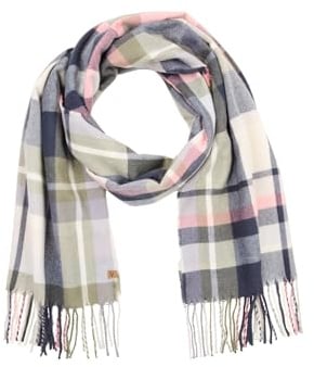 camel active Damen Karoschal mit Fransen Nachtblau, womenswear-OS