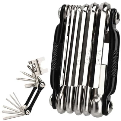 Bike Multi Tool, Cykel Verktygssats Set - 16 i 1 Cykel Multiverktyg Cykling Verktyg för Däckspakar - Motorcykeltillbehör Lätt Multifunktionell Kedjebrytare för resor och vandring