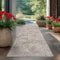 Carpetsale24 Outdoor Teppich Beige 80x250 cm Läufer, Wetterfest & UV-beständig, ideal für Küche, Balkon, Terrasse auch Wohnzimmer und Esszimmer, Palmblätter-Design, Leicht zu Reinigen
