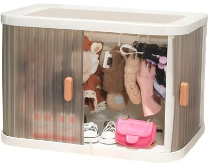 Puppenkleider Organizer - Puppenzubehör Vitrine - Aufbewahrungsschrank Für Stofftier Kostüme Kinderzimmer Spielzimmer Wohnung Schlafzimmer
