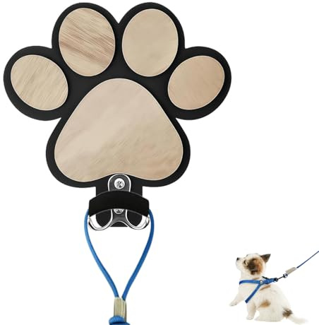 DiBaiHuiHomer Hundeleinen-Wandhaken,Haken mit Pfotenabdruck aus Holz,Hundeleinengestell Schlüsselhalter Holz,Garderobenhaken mit Hunde Und Pfotenabdrücken,für Hundezubehör & Halsband.