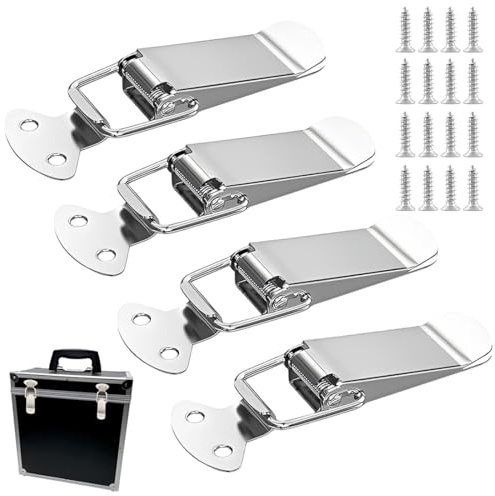 JRYXD Chiusure Ganci Per Cassetta Degli Attrezzi, 4 Pz Fermaglio A Molla, Chiusura A Leva Da 72 Mm, Chiusure Ganci Per Cassetta Degli Attrezzi,Fermaglio Chiusura A Leva Blocco, Con 16 Viti M4X16