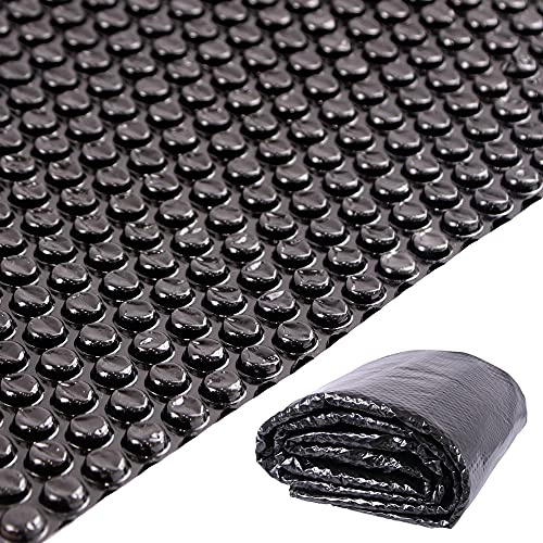 Mucola Pool Solarfolie Rund Ø 366 cm Schwarz 200my – Poolabdeckung PVC mit Luftkammern und Ösen | spart bis zu 70% Heizkosten, extra Dicke 200 Mikron, UV-beständig, zuschneidbar für Rundpool