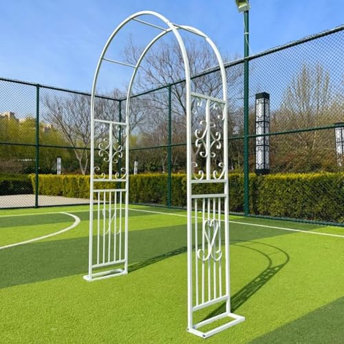 Rytgdxss Rosenbogen Metall Stabil Gartenbogen aus Metall,witterungsbeständig,schnelle Montage,modernes Design,für Hochzeit,Garten & kommerzielle Nutzung(L140xW40xH230cm) Weiß-B
