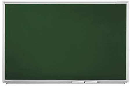 magnetoplan | Wandmontiertes magnetische Kreidetafel 600 x 450mm mit silbernem Aluminiumrahmen & Ablageschale für Boardmarker, Typ SP mit speziell lackierter Oberfläche, abwischbar
