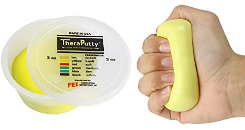 CanDo Antimikrobielle Theraputty - Therapie-Knetmasse - 85 g - Gelb (sehr leicht)