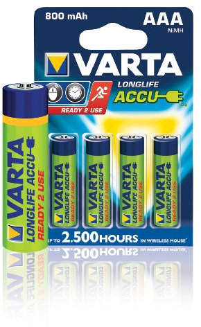 VARTA Power Micro Akku (800mAh, NiMH, 4er-Blister, 1,2V)